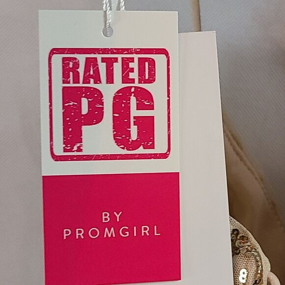 New PROMGRIL Women's (16) Champ/Gold Sequin Homecoming Cocktail Mini Dress $149 - Picture 10 of 11